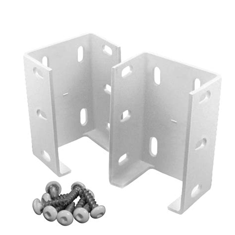 freedom pre-assembled 2-pack white metal fence bracket vinyl fence|Freedom White, Metal Fence Bracket with Screws, .